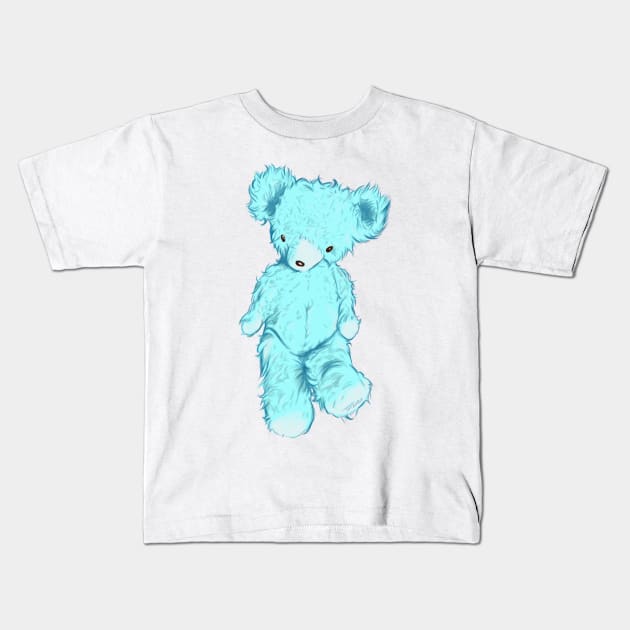 Blue Teddy Bear Kids T-Shirt by So Red The Poppy